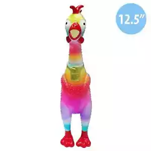 Squeeze Me Chicken Tie Dye Multicolore con Suono Animalds Squeeze Toys 12,5" - Foto 1 di 2