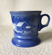 Vintage Blue And White Currier & Ives A Home In the Wilderness Shaving Mug Cup