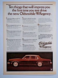 1977 Oldsmobile Ninety Eight 98 Regency Vintage Original Print Ad 8.5 x 11" - Picture 1 of 2