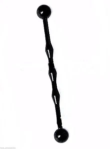 Industrial Bamboo 14 Gauge 1-1/2" 5mm Balls Titanium Black IP Barbell  - Picture 1 of 3