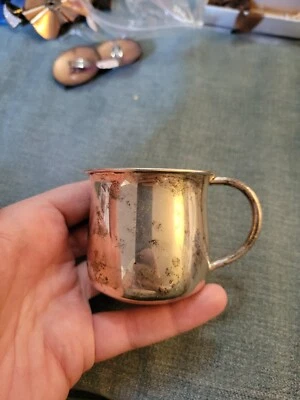 Taza bebé vintage X170 caña Barton plata esterlina sin mono rara Foto 1 de 4