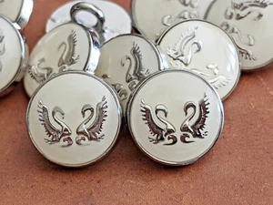 7 botones de metal pequeños nobles - cisne - 12 mm - botones de blusa, botones de muñeca - #07 - Imagen 1 de 1
