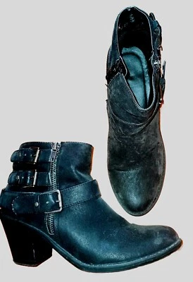 Botas al tobillo Ruff talla 8M negras de imitación de cuero para mujer diestro-Dikson Foto 1 de 4