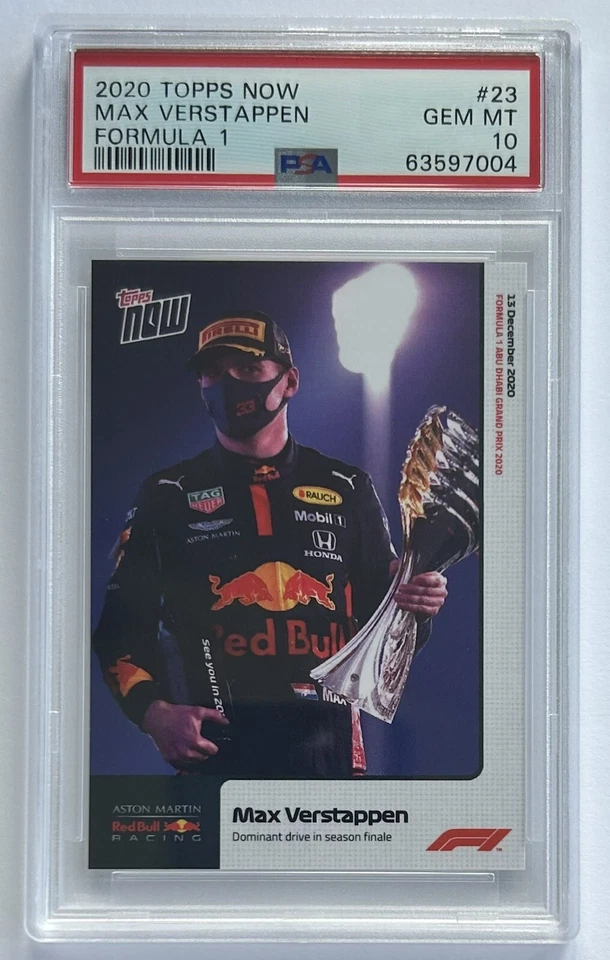 2020 Topps Now Formula 1 Max Verstappen #23 PSA 10 TRUE ROOKIE - Image 1 of 2