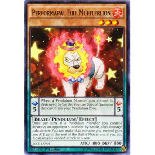 Performapal Fire Mufflerlion - SECE-EN001 - Common - 1st Edition Near Mint Secre - Image 1 of 1