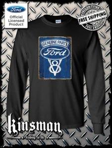 Ford Originalteile V8 Oldtimer Schild Langarm T-Shirt - Mustang GT500 Shelby - Bild 1 von 3