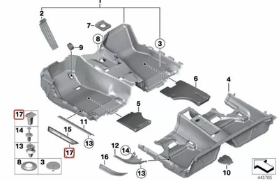 12x BMW GENUINE SILL COVER INTERIOR TRIM CLIP RIVET 51478244458 - Image 1 of 2