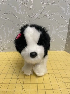 Shih Tzu Peluche Cane Douglas Coccola Giocattolo 10” Cucciolo Bianco e Nero con Nastro Rosa - Foto 1 di 12