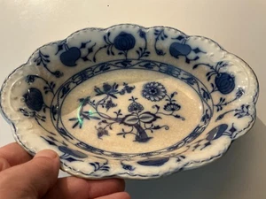 Blaue Zwiebel 10" Servierschale gestempelt Holland Johnson Bros England wenige Randabplatzer - Bild 1 von 5