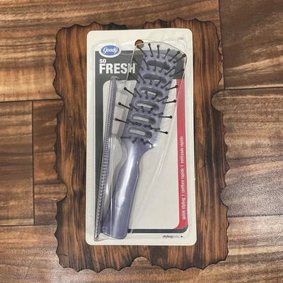 Juego de cepillo y peine de pelo Purple Goody So Fresh 27081 hecho en EE. UU. nuevo en paquete Foto 1 de 4