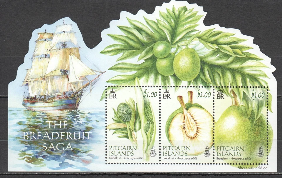 FT401 2015 PITCAIRN ISLANDS SAILING SHIPS THE BREADFRUIT SAGA ! SHAPE BL69 MNH - Image 1 of 1