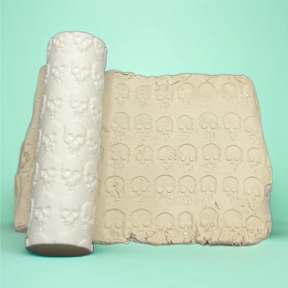 Rodillo de estampado con patrón de calavera con impresión 3D Foto 1 de 4