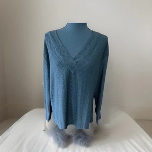 Dokotoo Womans Long Sleeve Black Top Eyelet Lace Buttons On Sleeve SZ M NWT - Picture 1 of 12