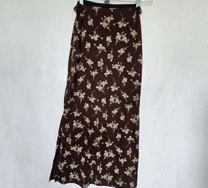 Ribbed Maxi Floral Skirt Medium Made In USA Coquette Earthy Chic Boho All Y2K 90 - Picture 1 of 11