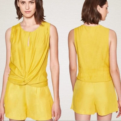 Top Joie Chayenne Sin Mangas Anudado Mujer Medio Azufre Amarillo Informal Básico Foto 1 de 4