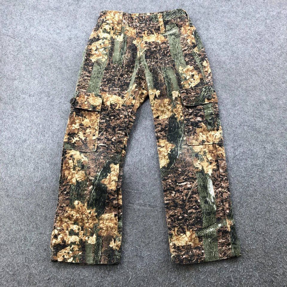 Pantalones Carga Camuflados Juveniles 10 Marrón Verde Camuflaje Caza Exterior Ajustables Foto 1 de 4