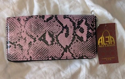 НОВЫЙ розовый женский бумажник с принтом на обложке - Изображение 1 из 2