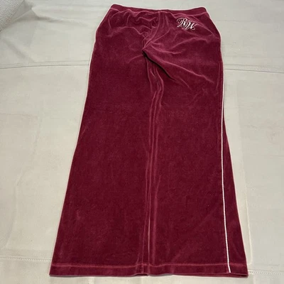 VTG Y2K Rocawear Velour Track Pant Maroon Baggy Wide Leg Skate Emo Goth-3986 - Image 1 of 4