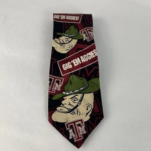 Vintage Texas A&M Herren Seidenkrawatte Ol Sarge Corps of Cadets DeVille Gig 'Em Aggies USA - Bild 1 von 5