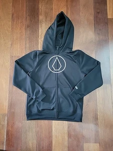NWOT Volcom Kids Boys Unisex Hooded Black Zip Up Sweatshirt Size XL / 14Y - Picture 1 of 7