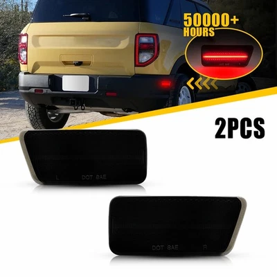 2x Red LED Rear Side Marker Lights Smoke Lens For 2021-2023 Ford Bronco Sport EH - Image 1 of 4