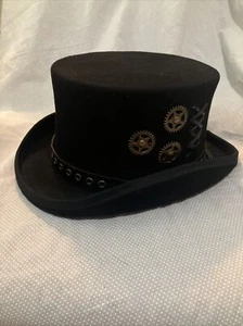 Kenny K Lana Fedora Steampunk Top Sombrero Millinery Steampunk Negro XL - Imagen 1 de 5