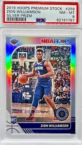 2019 Hoops Premium Stock Silver Prizm #258 Zion Williamson RC PSA 8 NM-MT Rookie - Picture 1 of 2