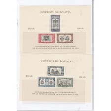 1948 BOLIVIA FONDAZIONE DI LA PAZ 6 BF DENT E NON DENT MNH MF54451