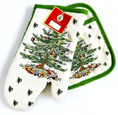 Guante y soporte para olla Spode Christmas Tree, nuevo con etiquetas, utensilios de cocina navideños Foto 1 de 3