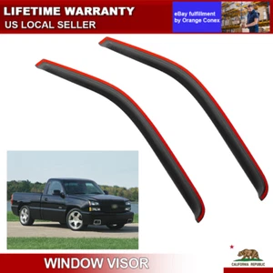 Smoke Window Visors Fits 1999-2007 Chevy Silverado GMC Sierra Standard Cab - Picture 1 of 14