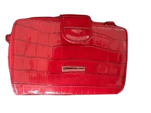 Samantha Brown Italian Croco Embossed Hand Finished Leather Wallet - Picture 1 of 7