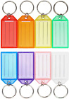 16 Pack Plastic Key Tags, Key Labels with Ring and Label Window, 8 Colors