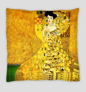 Gustav Klimt Style  Adele Double Sided Cushion Covers 45cm x 45cm (18X18) - Picture 1 of 2