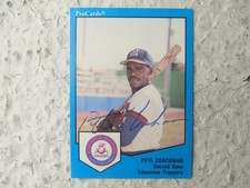 Angels Pete Coachman Signed Autographed 1989 Edmonton Trappers Nr.Mint