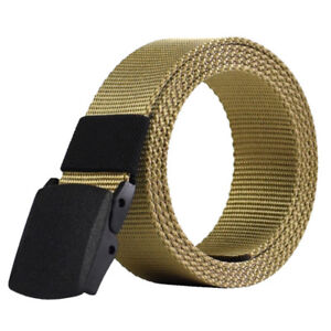 1Pc Men Tactical Military Nylon Canvas Adjustable Belt Plastic Buckle Waistband