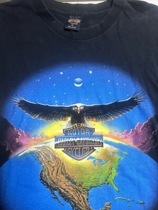 Vintage 1995 Harley Davidson T Shirt Eagle Motorcycle 90s XL - Guam - USA - Picture 1 of 5