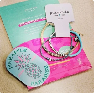 🛍PURA VIDA MAY 2024 COSTA STACK BRACELET CLUB w/ BONUS BAG‼️FREE SAME DAY SHIP - Picture 1 of 2