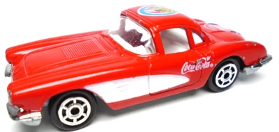 MAJORETTE '58 CHEVY CORVETTE COCA-COLA RADIO GRILL RED  1:58 DIECAST 3" CAR - Image 1 of 4