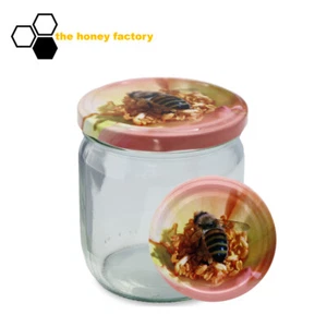 96 x HONIGGLAS Twist Off Glas CURVY 500G KARTON Metalldeckel ROSE BLÜTENZAUBER - Bild 1 von 2