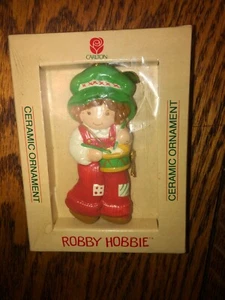 NOS 1982 Carlton Cards Robbie (Holly) Hobbie Ceramic Ornament 3 1/2" Japan NIP - Picture 1 of 3