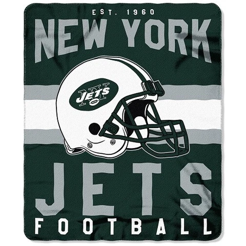 New York Jets NFL Northwest Team Stripe Fleece Throw Cover