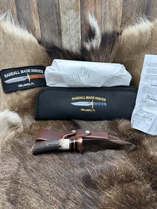 Randall Model Copper Companion Knife With Stag Handles & Leather Sheath Mint #3 - Picture 1 of 19