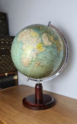 Globo terrestre alemán vintage posguerra - Paul Oestergaard - c. 1949 Foto 1 de 4
