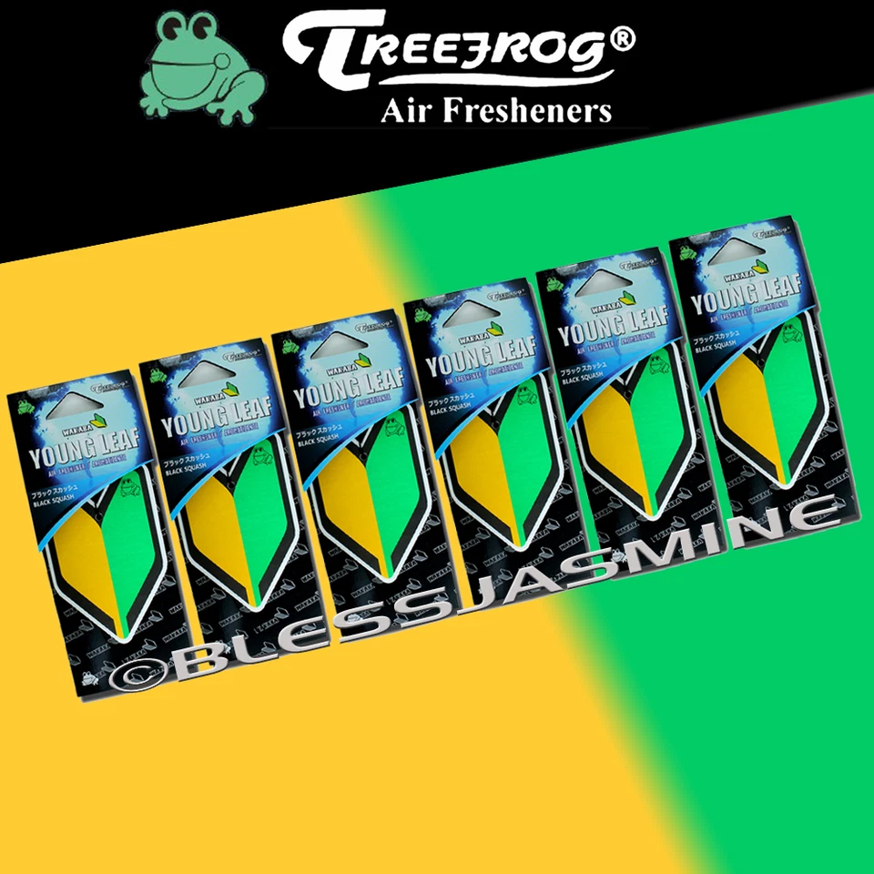 TREEFROG Wakaba Young Leaf Paper Air Freshener Black Squash Scent X 10 Soshinoya