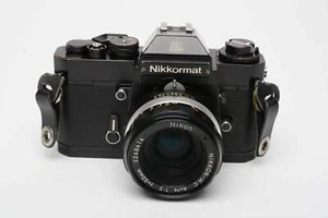 Nikon Nikkormat EL (Black) w/Nikkor 50mm f2 lens, tested, great! - Picture 1 of 13