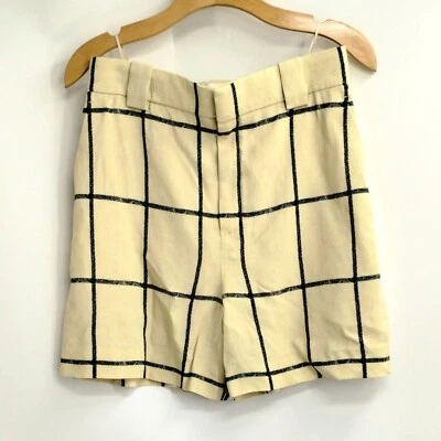 Pantalones Cortos Chloe Mujer 34 EE. UU. 2 Beige Azul Marino A Cuadros Chino Viscosa Forro Seda Francia  Foto 1 de 4
