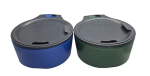 Lot of 2 Humangear 16 oz cup Mugs Convertible Nesting System 1 Blue 1 Green - Picture 1 of 6