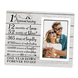 Picture Frame - Wedding Gifts for Couple, Anniversary Marriage 1st Anniversary - Picture 1 of 8