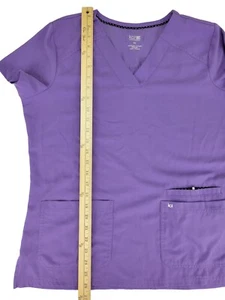 Koi Next Gen Purple Scrub Top Women's Size M Great Pockets Excellent Condition - Picture 1 of 15