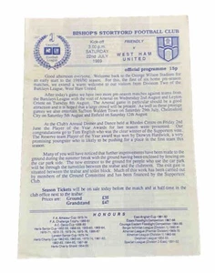 BISHOP'S STORTFORD V WEST HAM UNITED - FRIENDLY MATCH - 22/7/1989 - Picture 1 of 1
